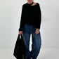 Knitted jumper with cut-out - black