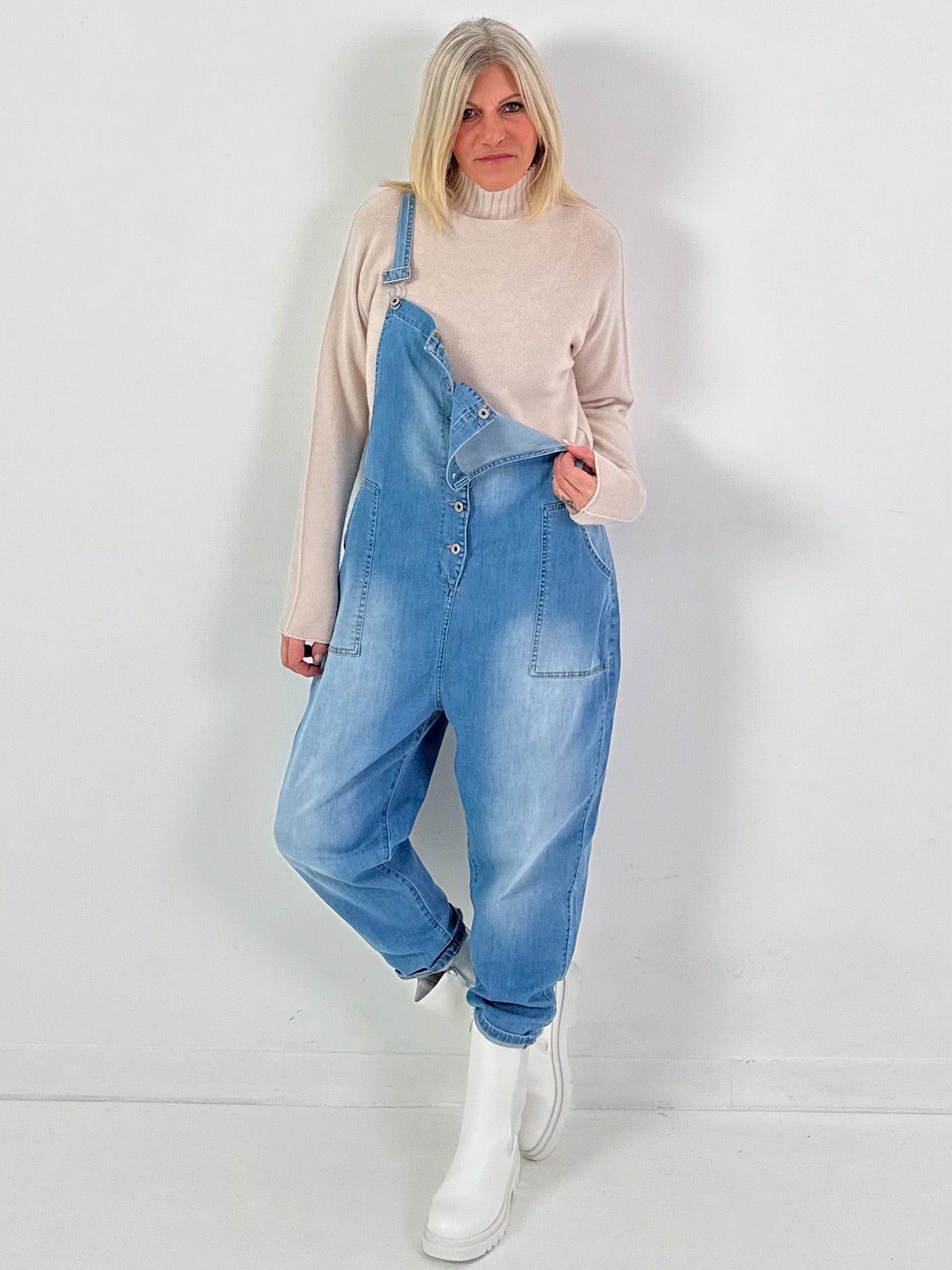 Jeans Latzhose Modell "Blue Over" - denim