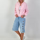 Jeansshort mit silbernen Ösen - denim