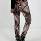 Hose in Wildleder-Optik mit Animal Print - mehrfarbig