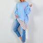 Oversized Sweater Dog Mom - Light Blue