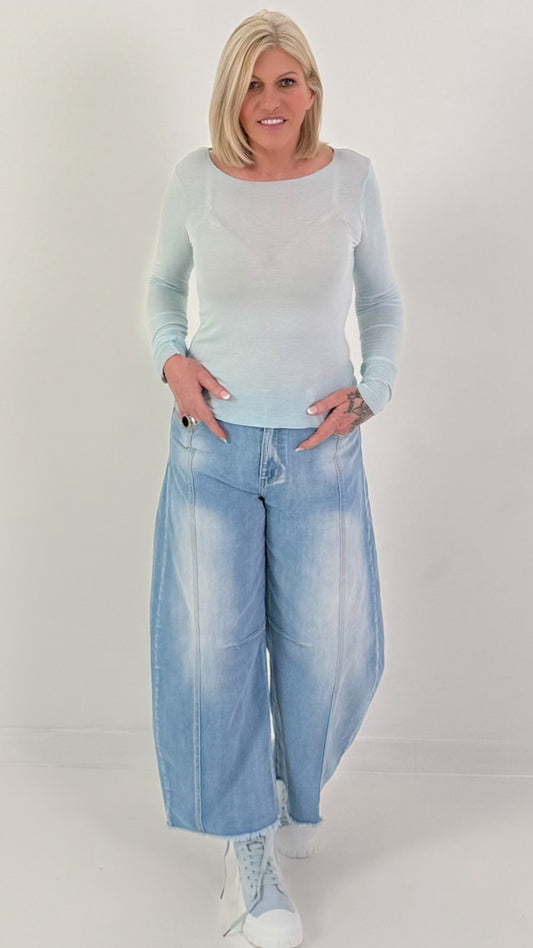 Lichtgewicht kasjmier overhemd - lichtblauw