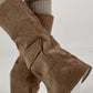 Suede-look boots, model "Utility" - taupe