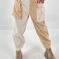 Suede-look trousers, model "Dual Harmony" - ecru-beige