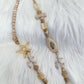 Beaded Necklace with Starfish - beige-multicolored