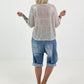 Pailletten Shirt SOHO New York - silber-blau