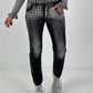 Jeans mit aufwendigen Details - used-black