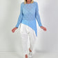 Asymmetrisches Shirt Modell "Lace Layer" - hellblau ( lieferbar ab ca. 11.12.25)