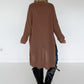 Long Strickpullover - cappuccino