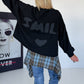 Boxy sweater Smile - black