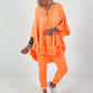 Muslin Tunic with Ruffles - neon orange