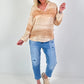 Silk tunic with gradient and heart details - beige multi-colored