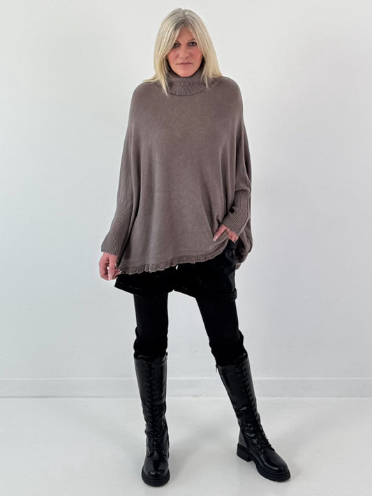 Oversized trui model "Relaxed Chic" - taupe