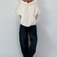 Jacket with XL collar and hood - cream