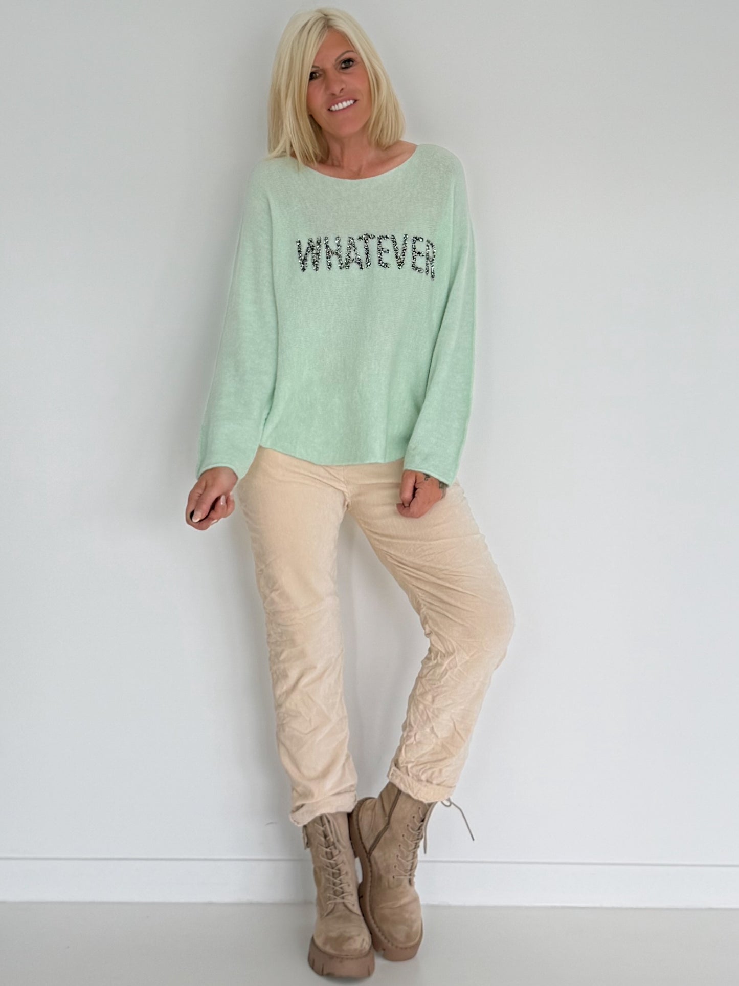 Weicher Pullover Whatever - mint