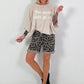 Sweat Short Leo mit Nieten - taupe