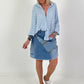 Strukturierte Bluse - hellblau