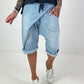 Short Jeans Baggy with Overlay - Light Blue