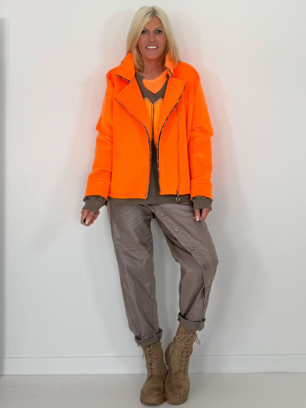 Biker Jacke - neonorange