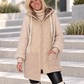 Oversized mixed-material jacket - beige
