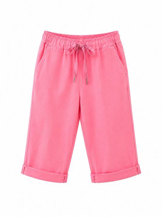 Kurze Hose mit Bindeband - rosa