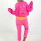 Kurzes Jäckchen mit Rückenprint - neonpink
