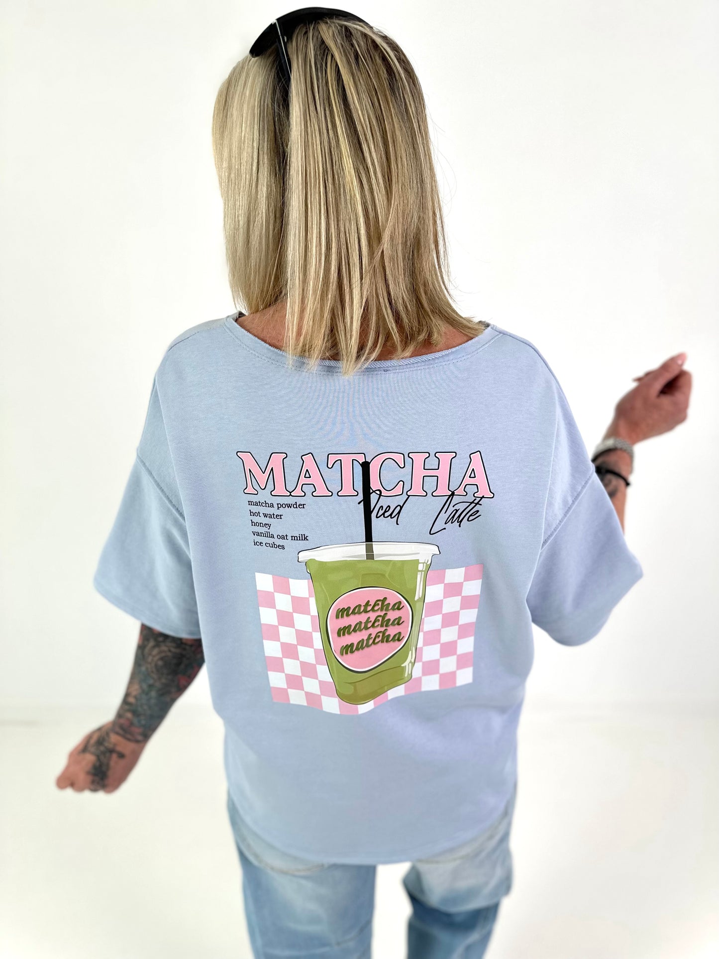 Sweat T-Shirt Matcha - light blue