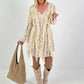 Kleid/Tunika aus Spitze - beige