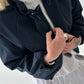 Ballon Jacke mit raffiniertem Kragen - dunkelblau