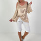 Satin-look tunic - gold