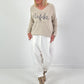V-hals pullover model "Always Authentic" - beige