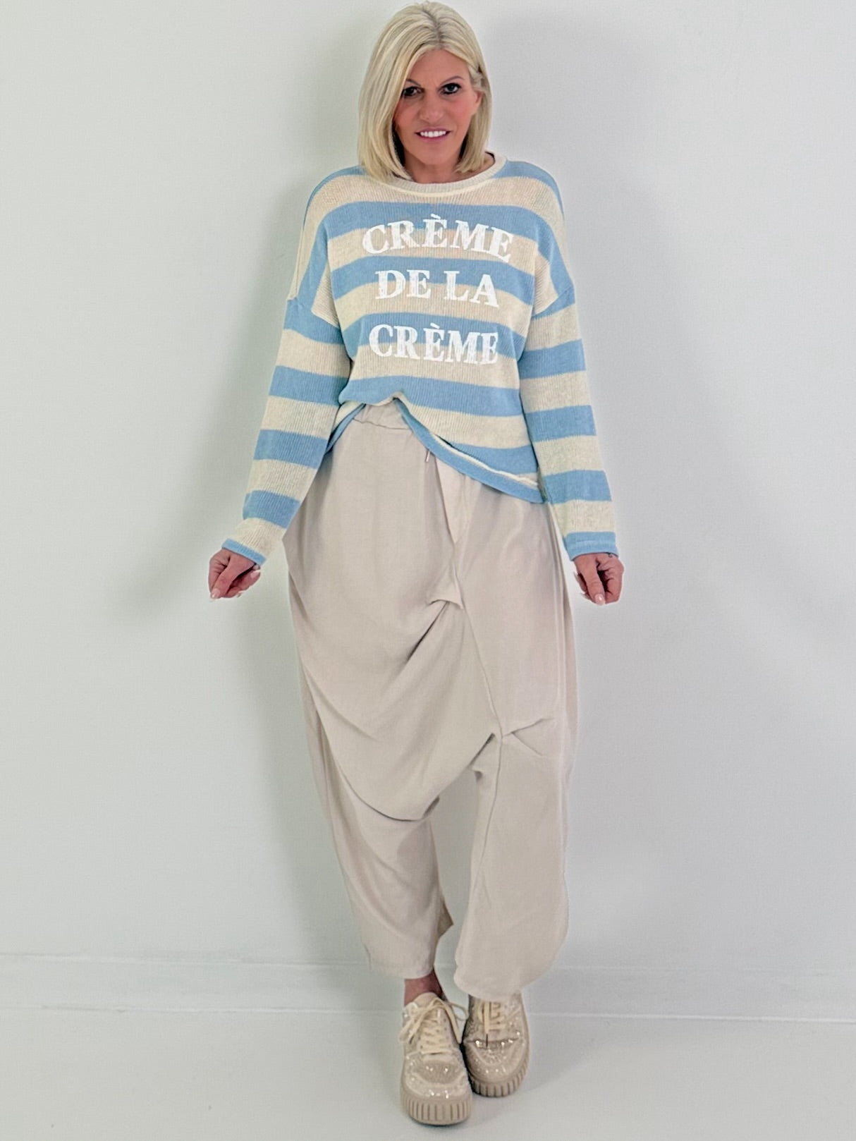 Pullover creme de la Creme - hellblau-creme