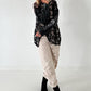 Stylisches oversized Spitzenshirt mit Details Skull - schwarz