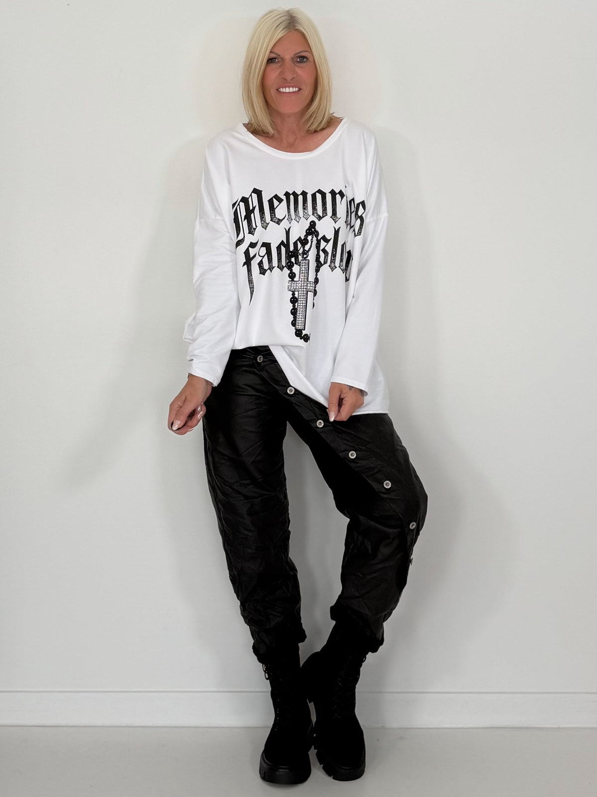 Sweater Memories Fade Glow - weiss