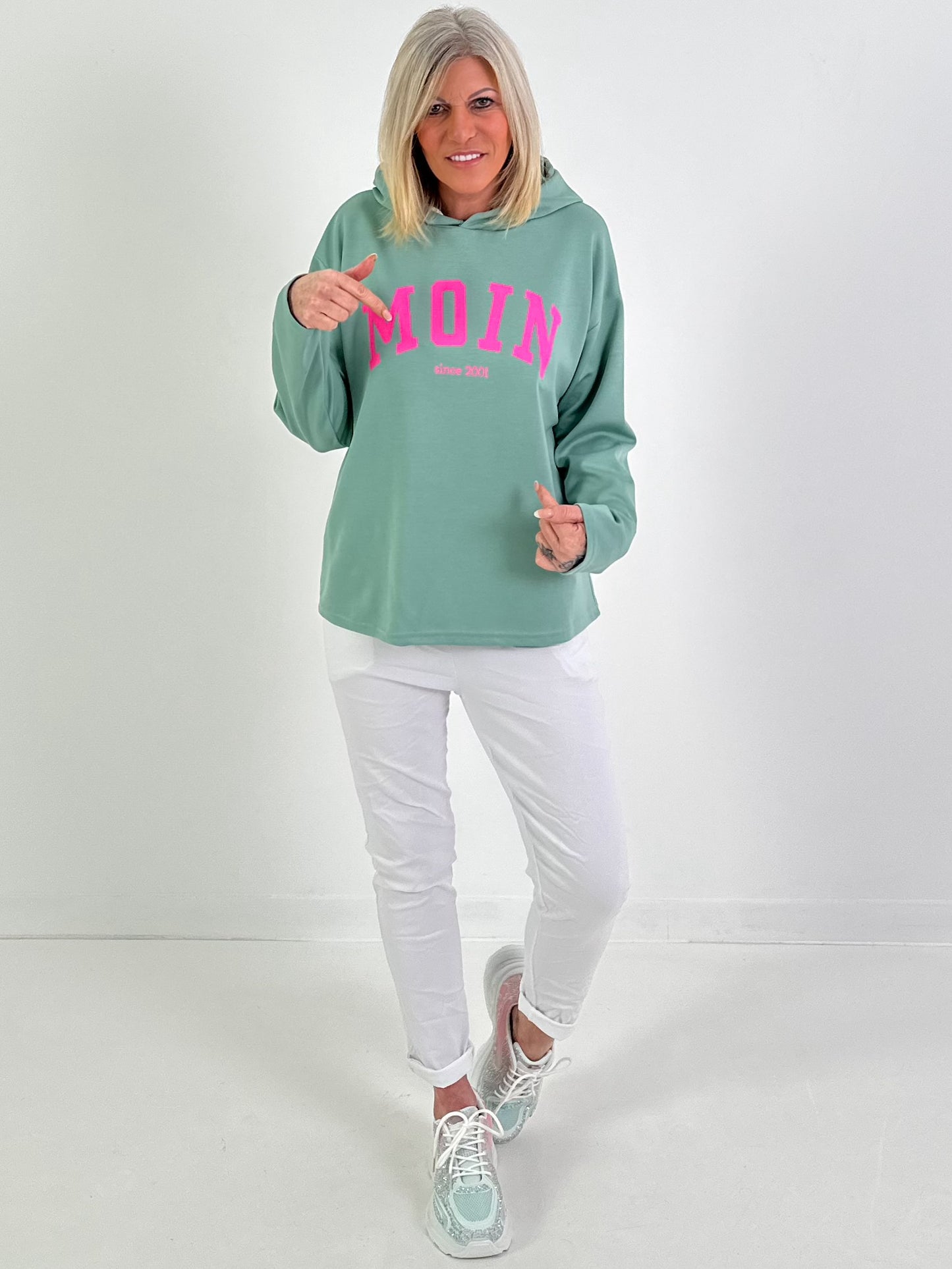 Hoodie Modell "Moin" - salbei