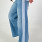 Jeans mit Streifen - denim