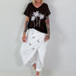 T-Shirt mit Glitzerpalmen - schoko