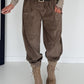 Cordhose mit Gürtel - taupe (lieferbar ab ca. 18.09.26)