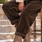 Cordhose mit großen Taschen und Gürtel - mokka ( lieferbar ab ca. 03.11.26)