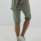 Sweat Short mit Häkelstern und  Nieten - khaki