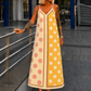 Luftiges Sommerkleid mit Print - gelb mehrfarbig
