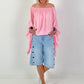 Tunic with side ruffles - pink