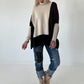 Oversized Feinstrickpullover mit Stulpenärmeln - beige-mokka-schwarz