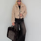 Jacke in kuscheliger Teddy-Curly-Optik - beige
