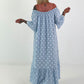 Carmen Sommerkleid mit Tupfen - hellblau