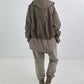 2 in 1 Jacke mit Leo-Print - taupe