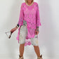 Crochet tunic with pattern - pink