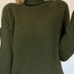 Basic Rollkragenpullover - oliv