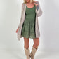 Skort with ruffles - khaki