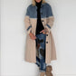 Mantel mit Denim-Einsätzen - denim-beige